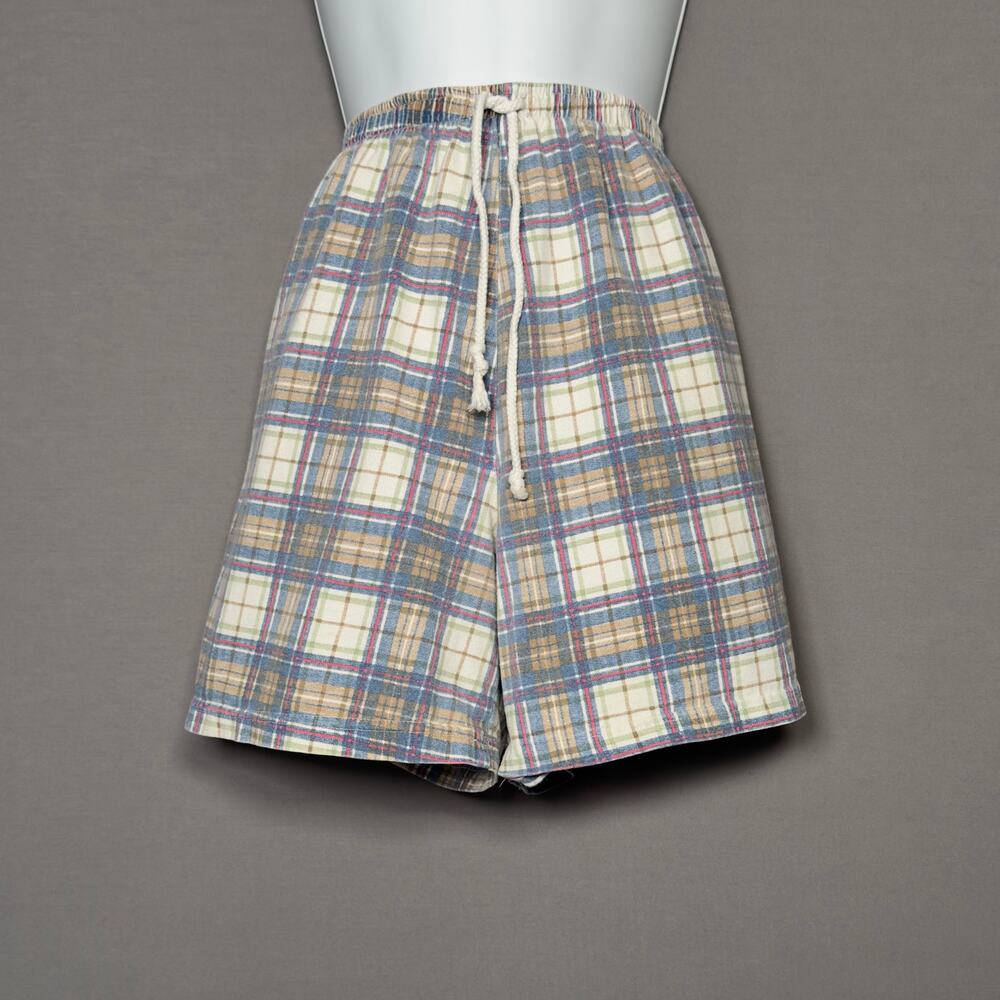 SYCAMORE Vintage Y2K 90s Faded Plaid Elastic Waist Pull On Shorts  Size M Medium